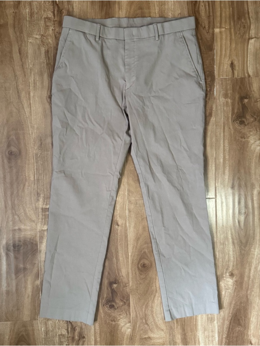 Tommy Hilfiger Beige Flat Front Straight Leg Regular Fit Men's Pants 34x30 Rayon